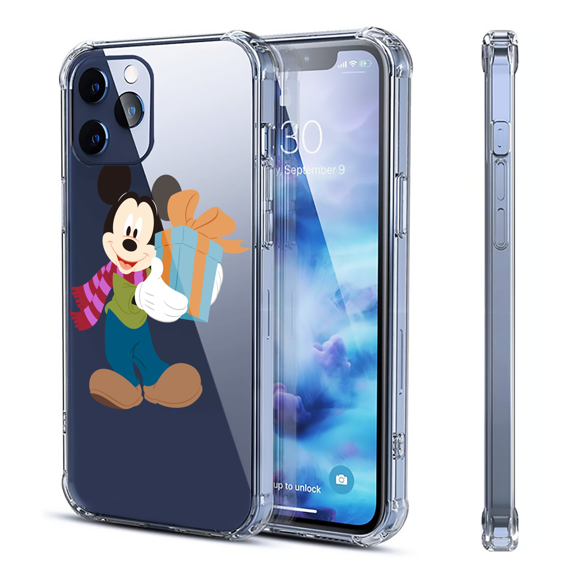 （画像用） ミッキーマウス Mickey Mouse 【iPhone 12シリーズ対応】透明スマホケース（クリアソフトケース）